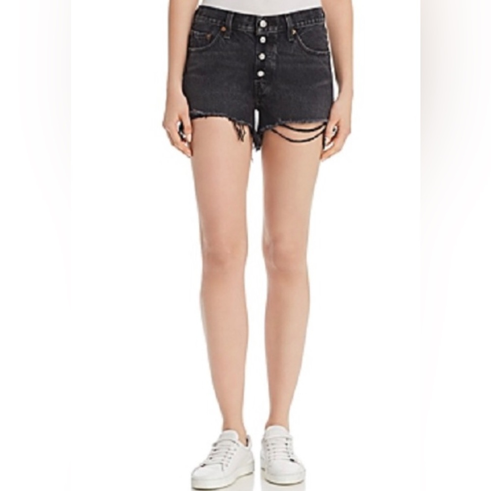 Levi's 501 Exposed Button Fly Distressed Cutoff Shorts 27